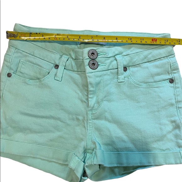 Candie’s Mint Jean Shorts Cuffed Hem Size 0 - Picture 5 of 10
